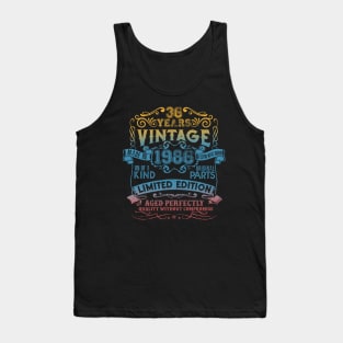 36 Years old Vintage 1986 Limited Edition 36th Birthday Tank Top